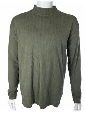 High Sierra Sage Green Ribbed Mock Neck Men's Pullover